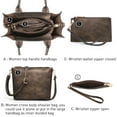 thumbnail image 4 of Women's 3Pcs Purse Handbag Shoulder Bag Tote Satchel Hobo Bag Briefcase Work Bag for Ladies, 4 of 9