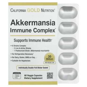 California Gold Nutrition Akkermansia   Probiotics Immune Complex, 60 Veggie Capsules