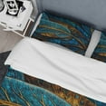 thumbnail image 4 of Designart "Melodies of Boho Blue And Gold I" Boho Feather Bedding Covert Set - Traditional Blue Geometric Bed Set With 1 Sham, 4 of 6
