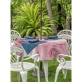 thumbnail image 3 of Outdoor Tablecloth with Umbrella Hole for Patio/Picnic/Party/Camping, Pink Marble Waterproof Table Cloth Round Cover Washable, Summer Ocean Wave Red Ombre (Dia 54"), 3 of 8
