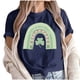 thumbnail image 1 of Camiseta de Manga Corta de Cuello Redondo Impresa de Primavera Superior de las Mujeres, Mezcla Ligera de Poliéster para Uso Diario Y de Fiesta Casual, 1 of 1