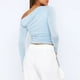 thumbnail image 5 of Top De Manga Larga Camisa básica de mujer Top Color sólido Estilo sexy Hombro inclinado Ropa de calle Traje Ygjytge L Azul para Mujer, 5 of 5