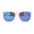 thumbnail image 2 of Photochromic Color Changing Frame Matte Sport Horn Rim Sunglasses Pink Blue - Blue Mirror, 2 of 4