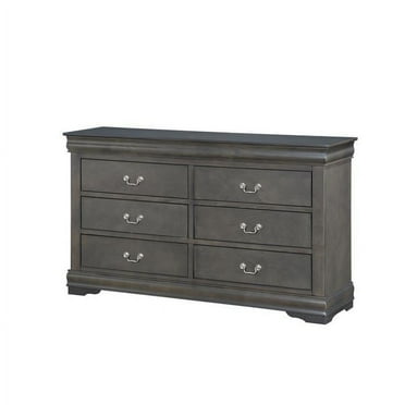 HomeRoots 347121 15 x 57 x 33 in. Dark Gray Wood Dresser