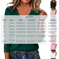 thumbnail image 3 of SBYOJLPB Women V-Neck Tops Long Sleeve Solid Color Fall Winter Knit Sweaters Casual Pullover Top, 3 of 9