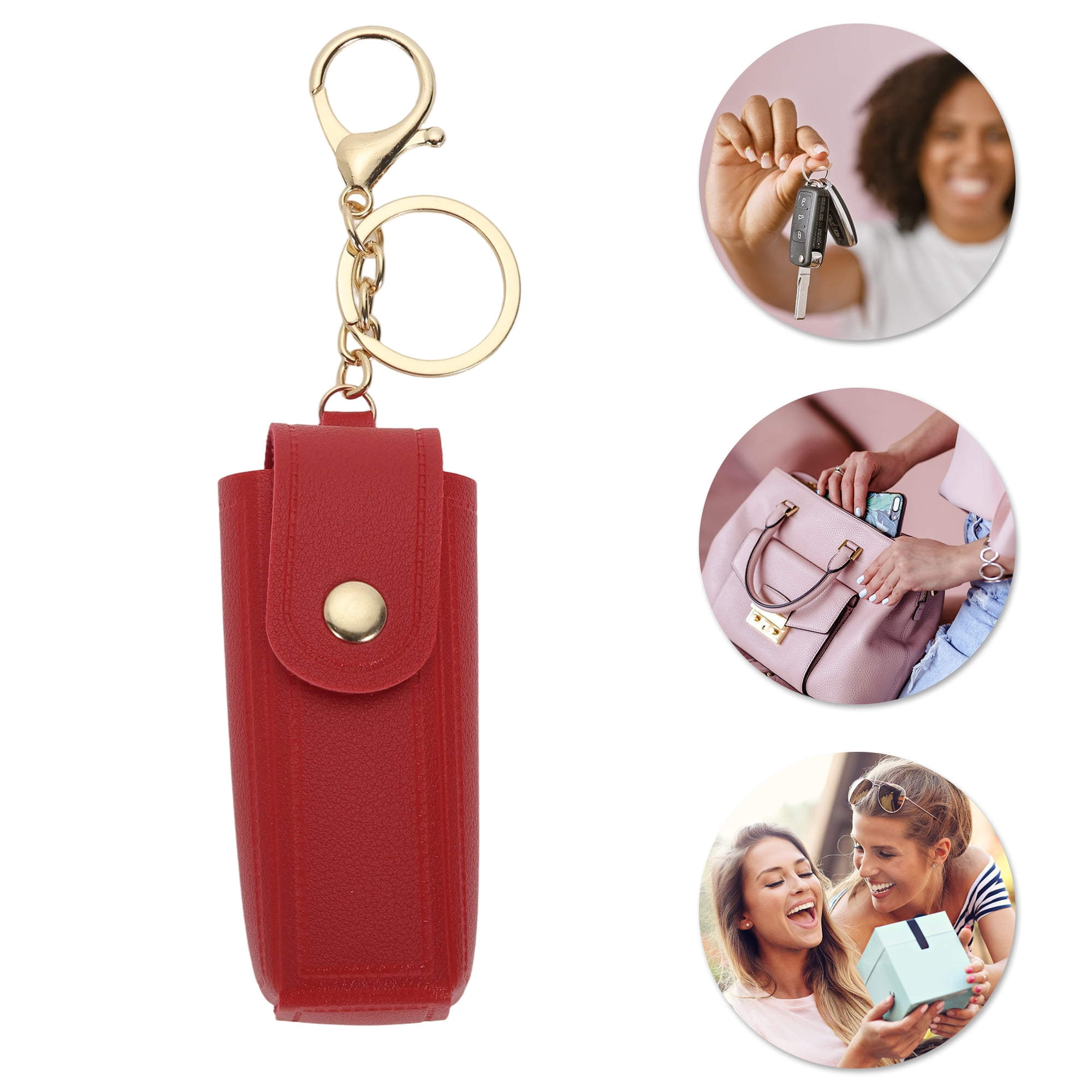 Unique Bargains Colorful Lipstick Bag Handbag Charms Keychains 1 Piece Red