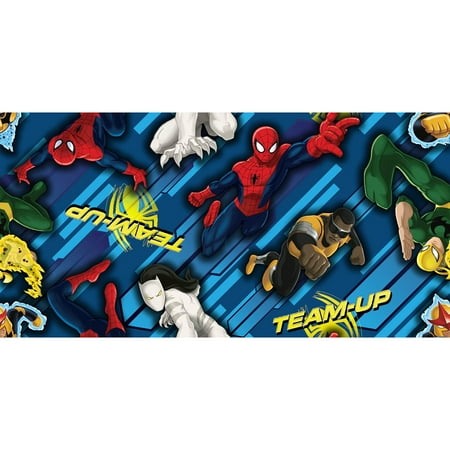 Man Made Fiber Fabrics - Spider-Man Team Up Spider-Man and Friends Toss Fabric by the Yard