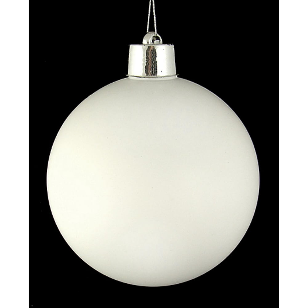 Earthflora > christmas tree ornaments and trimmings > white/iridescent glitter tinsel ball Huge Matte Winter White Shatterproof Christmas Ball Ornament 12" (300mm) - Walmart.com - Walmart.com