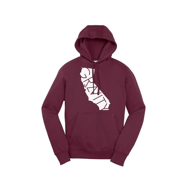 Gravity Trends Cali Hooded Pullover - White Logo - Maroon - 2XL