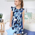 thumbnail image 4 of Lafuoo Evil Eye Pattern Girls' Small Flying Sleeve Nightdress, Suitable for Girls' Round Neck Pajamas and Robes-Large, 4 of 8