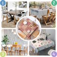 thumbnail image 4 of Pioneer Flower Floral Print Pattern Square Tablecloth,Waterproof Square Table Cover,Wipeable Spillproof Washable Table Cover for Home Kitchen Party Decor 52"x52"(132x132cm), 4 of 6