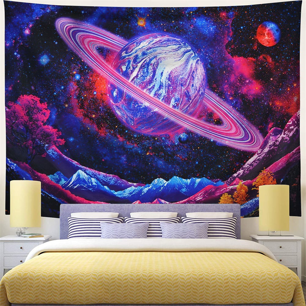 Wekoxo Psychedelic Mushroom Tapestry Starry Sky Tapestry Trippy Wall Tapestry Fantasy Plant Tapestry Wall Hanging for Home Decor S / 51.2 × 59.1