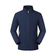 thumbnail image 3 of Fmbrln Men's Zip Up Softshell Jacket Stand Collar Casual Outerwear Long Sleeve Solid Color Coat with Pockets, 3 of 6