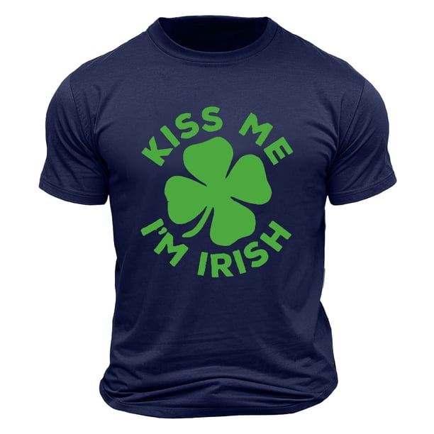 El Día de San Patricio de los Hombres de Manga Corta Impresión de la Tripulación Cuello Superior, Poliéster Ligero para la Fiesta de Verano de Primavera Y el Uso Diario