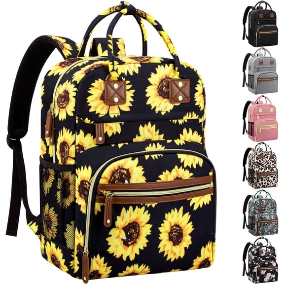 AOMRCOL Diaper Bag Backpack for Women with Insulated Pockets Sunflower|Large Capacity,Multifunctional,Waterproof,Travel Baby Diaper Bags for Mom,Dad,Baby Girl Boy