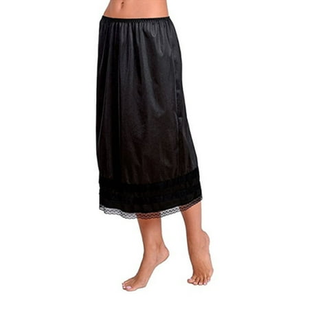 Women Dress Undergarment Prom Slip Petticoat Half Satin Waist Long Underskirt
