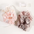 thumbnail image 4 of Southwit Scrunchies for Women Hair Ties Bands Satin Hair Scrunchies for Girls Big Scrunchies for Women's Thick Curly Hair Ponytail Holders Cute Pony Tails No Crease Hair Ties No Damage, Brown Pink, 4 of 5