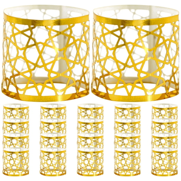 Anillos de servilleta compactos de 50 piezas de hebillas delicadas hebillas de servilleta de papel hecha decoraciones de anillo de servidor