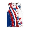thumbnail image 4 of TARIENDY Plus Size Sleeveless Tops for Women Independence Day Tank Tops Loose Fit Crewneck Printed Blouses Summer Going Out Tops Multicolor XXXXL, 4 of 5