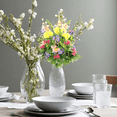 thumbnail image 4 of Admired by Nature GPB4328-YW-RD-PUR Artificial Dahlia, Morning Glory, Ranunculus & Blossom Fillers Mixed Bush, 4 of 4