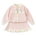 thumbnail image 4 of Tiijoy Girls Elegant Bow Knit Cardigan Jacket Skirt Outfits Spring Clothes Set, Sizes 5-6, 4 of 8