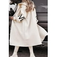 thumbnail image 2 of ZOELNIC Women's Knitted Sleeve Trench Coat Casual Zip Up Hooded Long Overcoat with Pockets, S, 2 of 6