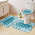 thumbnail image 4 of Sea Stars Bathroom Rugs Set Summer Beach Sea Star Coral Teal Texture Non Slip Absorbent Soft Bath Mats 3 Piece Set with Bathroom Rug, U-Shaped Floor Mat, Toilet Seat Cover Large Size, 4 of 9