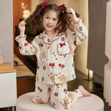 

Hello Kittys Cinnamoroll Kuromi Sanrio Pure Cotton Pajamas Anime Kawaii Home Wear Spring and Autumn Cardigan Suit Holiday Gift