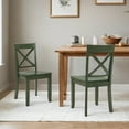 thumbnail image 7 of Duhome Solid Wood Dining Chair Set of 2, Cross Back Design, Comfortable and Durable for Dining Room,Green, 7 of 7