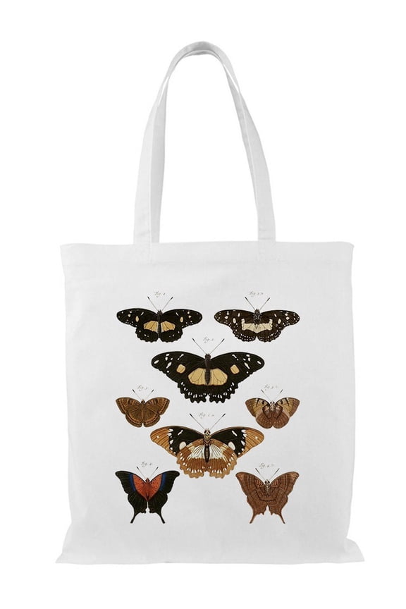 Vintage Butterflies V. Tote Bag - Vision Studio Designs, One Size Cotton Canvas Tote Bag