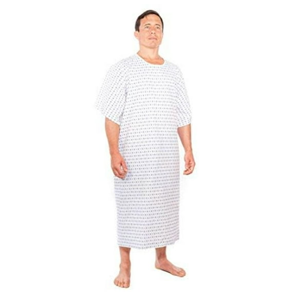 Nobles Health Care Blue/Green Squares Print 3X Unisex Hospital Gown- Pack of 2