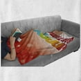 thumbnail image 6 of 70th Birthday Soft Flannel Fleece Throw Blanket, Vivid Colored Abstract Party Happy Birthday Slogan Image Print, Cozy Plush for Indoor and Outdoor Use, 60" x 80", Red and Orange, by Ambesonne, 6 of 6