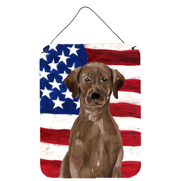 Chocolate Labrador Patriotic Wall or Door Hanging Prints
