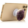 thumbnail image 3 of CRYSTALFY: Crystal Phone Grip & Phone Stand with Authentic Natural Amethyst Gemstone with Natural Edge Swappable Top, Expandable Collapsible Holder for Smartphones and Tablets, 3 of 8