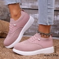 thumbnail image 3 of Orthopedic Walking Shoes for Women Woven Breathable Mesh Sneakers Lightweight Non Slip Arch Support Slip on Flat Shoes Pink Size 9.5, 3 of 6