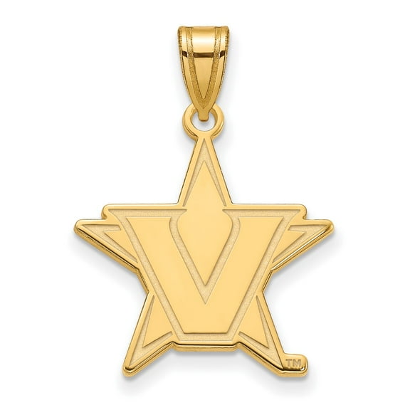 14k Yellow Gold 14ky LogoArt Vanderbilt University Large Pendant Charm