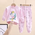 thumbnail image 2 of TOWED22 Toddler Baby Girl Boy Fall Winter Outfits 2 Piece Long Sleeve Pullover Sweatshirt and Joggers Pants Set Cute Print Clothes Clothing(Light Pink,18-24 M), 2 of 4