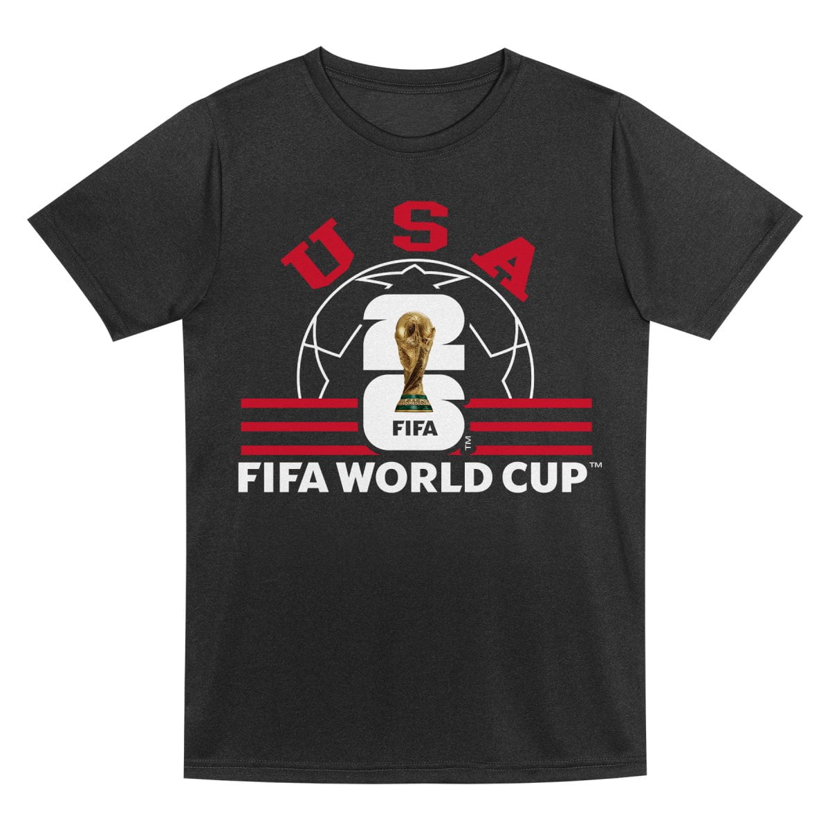 FIFA World Cup 2026 Youth Boys USA Black Soccer Ball Graphic Tee