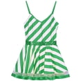 thumbnail image 5 of TiaoBug Womens Christmas Party Performance Costume Sleeveless Dance Figure Skating Leotard Tutu Dress Green XL, 5 of 7