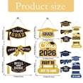 thumbnail image 3 of 2026 Graduation Door Sign Congrats Grad Porch Decorative Congrats Graduate Hanging Sign with 3 Patterns Graduation Party Supplies for Indoor Outdoor Decor, Blue Gold, 3 of 9