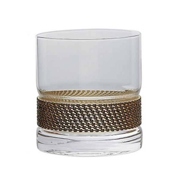 Copa de cristal de lujo sin tallo, vasos de whisky de base pesada