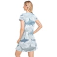 thumbnail image 4 of Women's Sleep Dress Nightgown with Short Sleeves Blue and Gray Sharks Pattern Sleepwear Sizes S-2X, 4 of 6