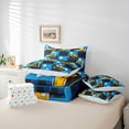 thumbnail image 6 of Homewish Boys Girls Yellow Truck Twin Bedding Sets 7-Piece,Cartoon Car Bedding Comforter Set Microfiber,Geometric Plaid Grid Breathable Sheet Sets,Super Cozy Room Decor,Reversible, 6 of 8