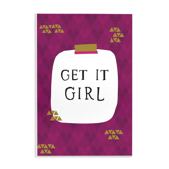 Stupell Industries Contemporary Get It Girl Shapes Purple Glam Girl Wall Plaque Art, 13 x 19, by Border Bloom