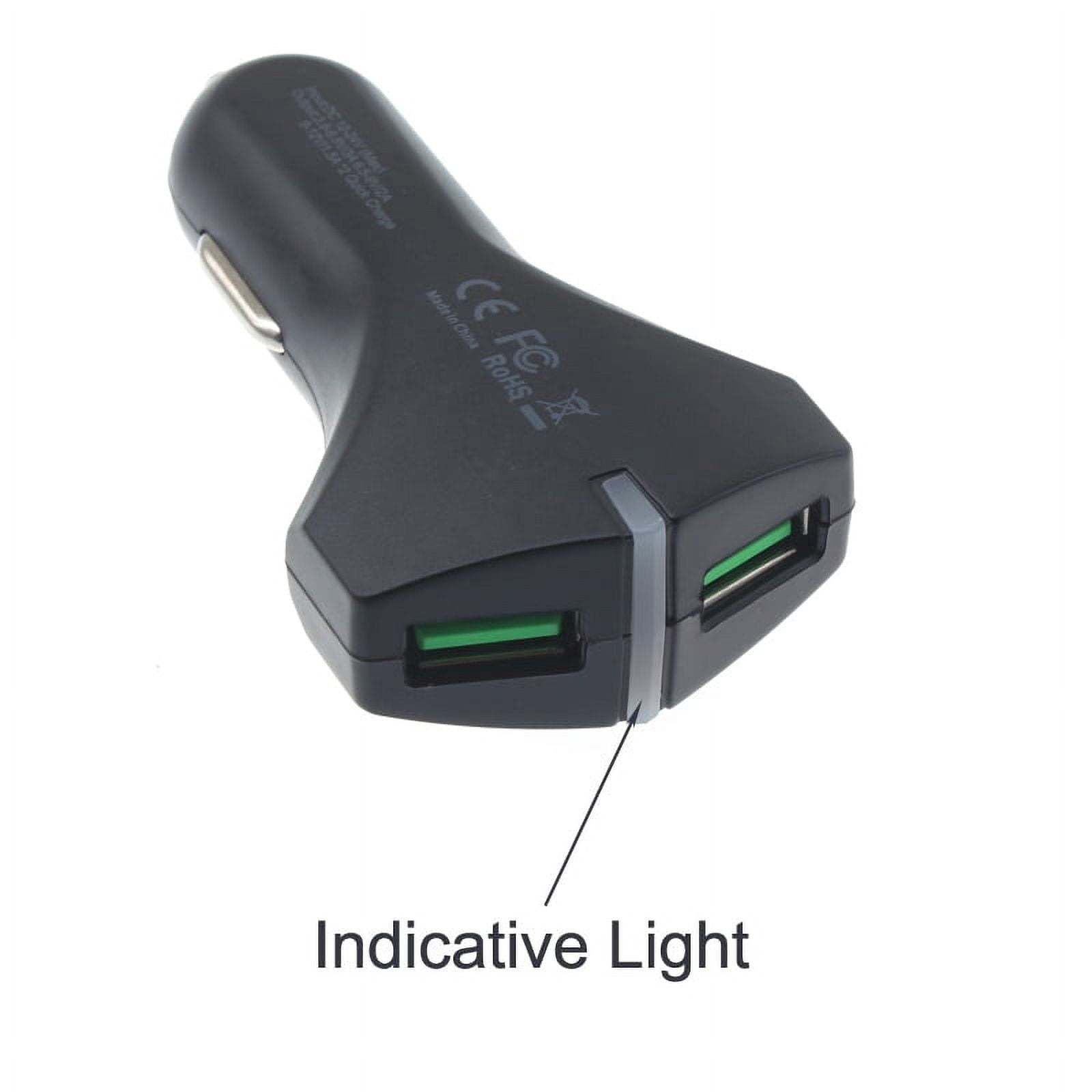 Car Charger for OnePlus 11/12/12R/13/13R 5G - 36W Fast 2-Port USB Coiled Cable Type-C Quick Charge DC Socket Power