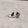 thumbnail image 3 of Natural Amethyst Ring, Raw Amethyst Gemstone Ring, Feb Birthstone, Crescent Moon, 925 Sterling Silver, Womens Ring, Christmas, Thanksgiving, Handmade, Statement Jewelry, Rough Gemstone Jewelry, 3 of 6