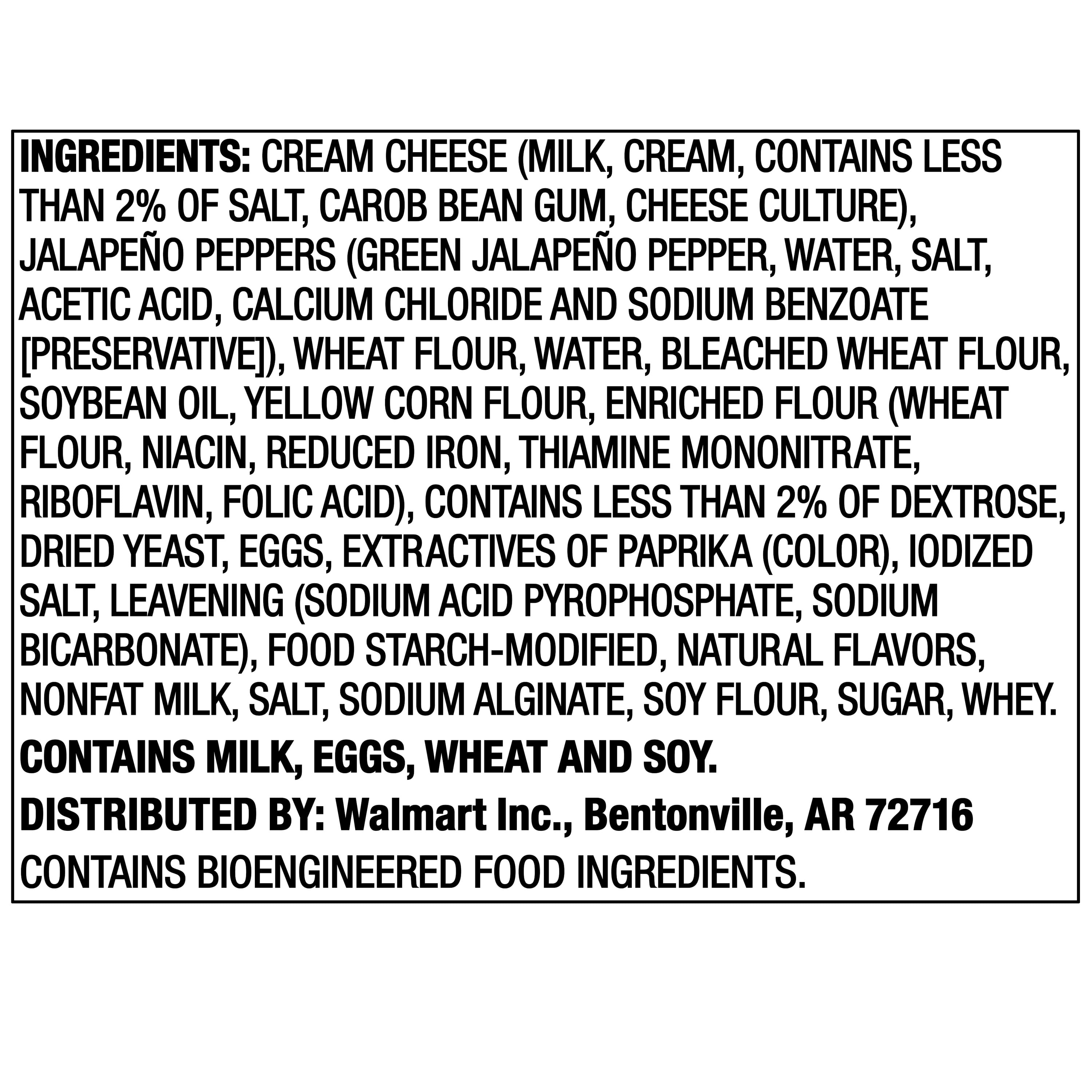 Great Value Cream Cheese Stuffed Jalapeno Peppers Appetizer, 8 oz Carton (Frozen)