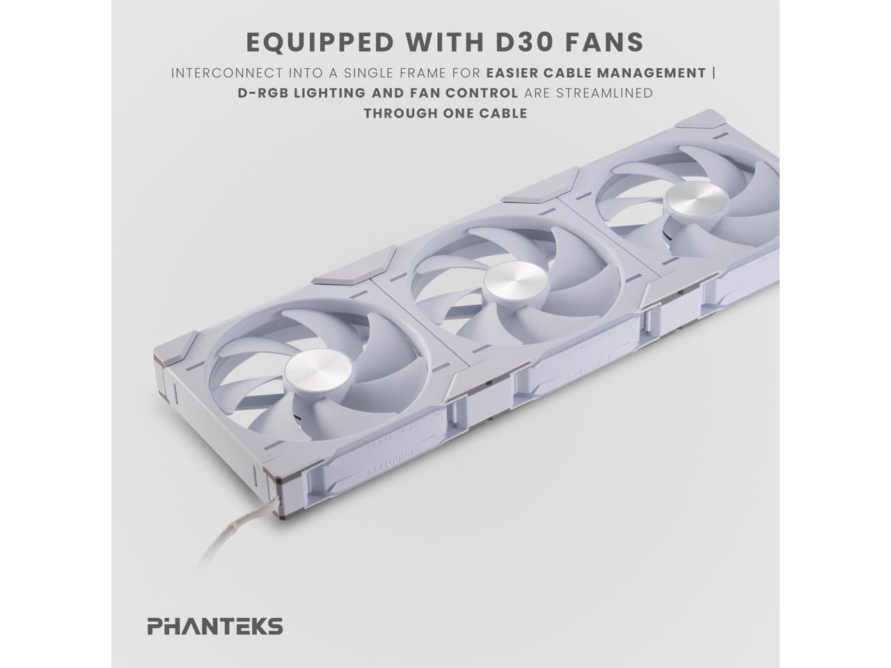 Phanteks Glacier One 420D30 X2 AIO Liquid CPU Cooler, Evolv X2 Aluminum Cap Design, 3x Performance D30-140 D-RGB Fans, for Intel LGA 1851, 1700, 1200, 115x and AMD AM4/AM5 sockets, White