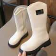 thumbnail image 3 of Dakaela Girls Knee High Boots Fall Winter Snow Tall Riding Boots Little Big Kids Waterproof Zipper Pull on Dress Shoes White, 3 of 5