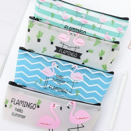 Zippered Pencil Pouch (Simple Lovely Flamingo Pencil Case Student Zipper Large Capacity Stationery Bag Cute School Office Pencil Pouch)